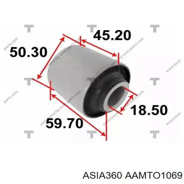 Сайлентблок заднего продольного верхнего рычага Asia360 AAMTO1069