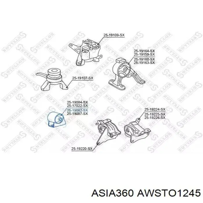 Передняя опора двигателя AWSTO1245 Asia360