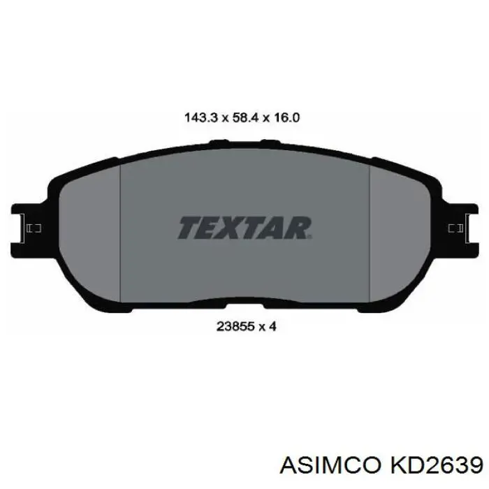 KD2639 Asimco Колодки передние