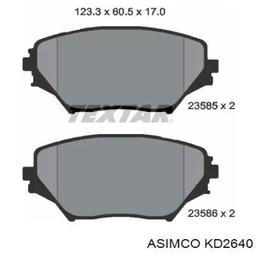 KD2640 Asimco Колодки передние