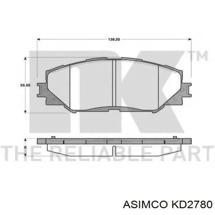 Тормозные колодки Asimco KD2780