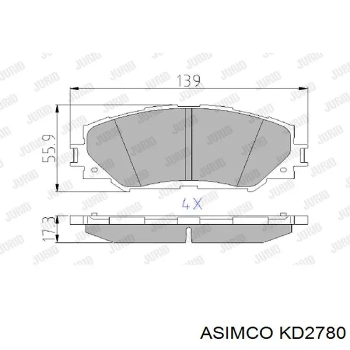 Колодки Asimco KD2780 цена, от 20.20 USD