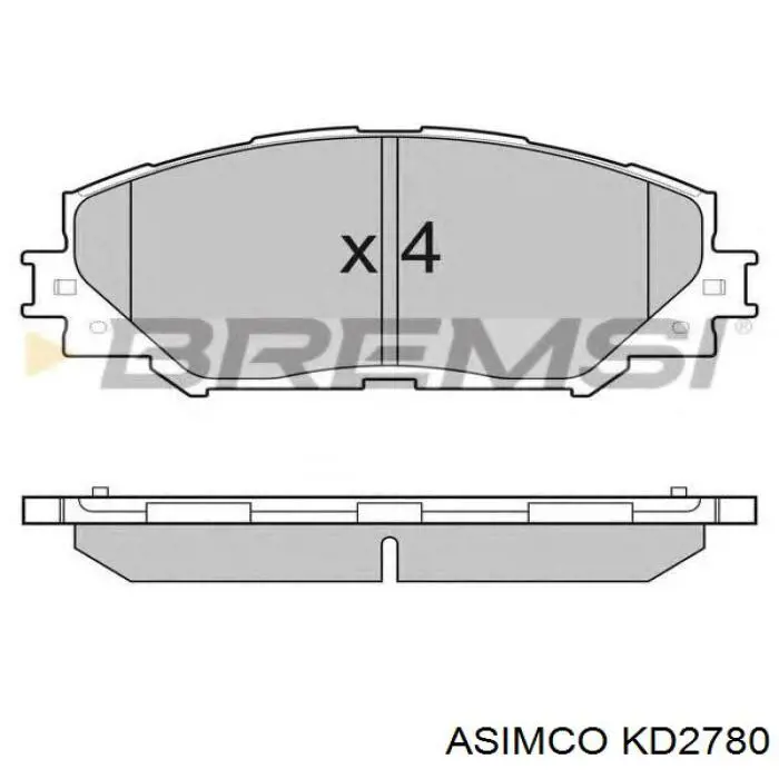 Купить KD2780 Asimco Колодки тормозные