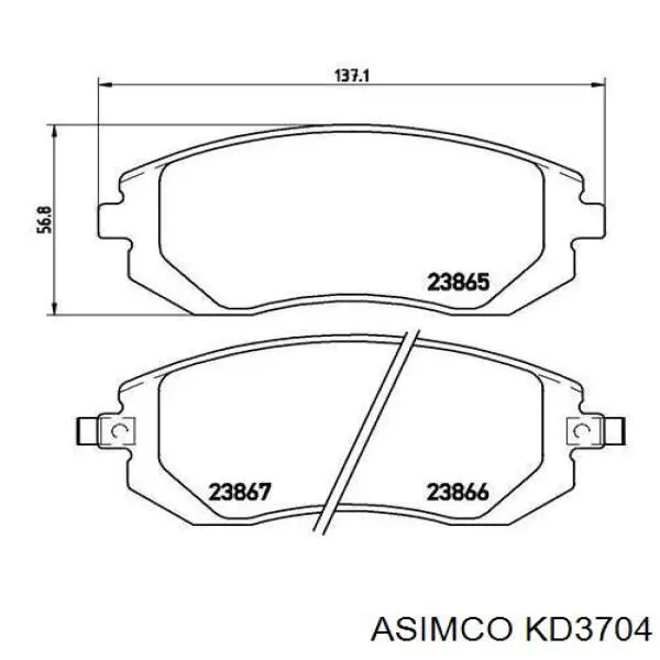 Колодки Asimco KD3704 цена, от 32.28 USD