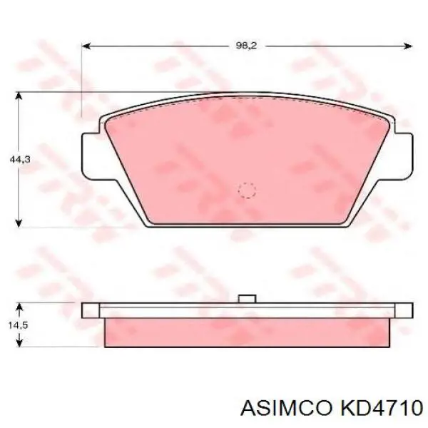 KD4710 Asimco Колодки тормозные дисковые комплект