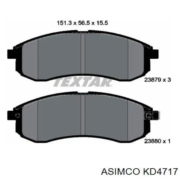 Передние тормозные колодки KD4717 Asimco