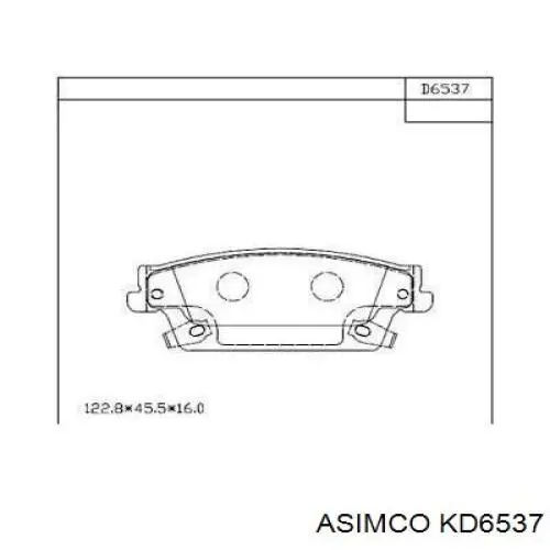 Задние тормозные колодки KD6537 Asimco