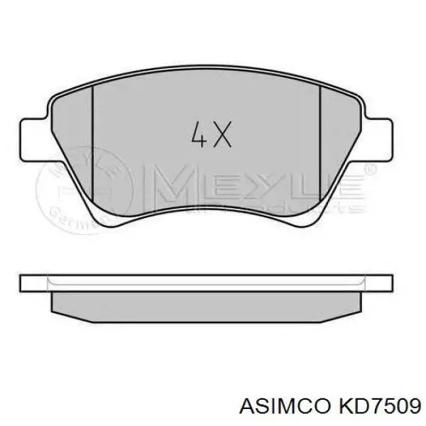 Передние тормозные колодки KD7509 Asimco