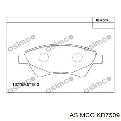 KD7509 Asimco Колодки передние