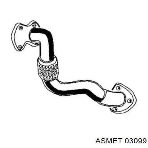 3099 Asmet труба приемная (штаны глушителя передняя)