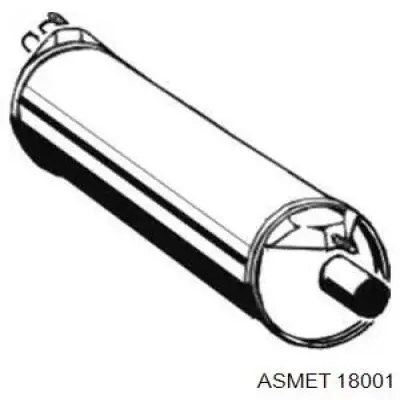 Глушитель, задняя часть 18001 Asmet