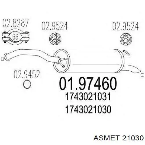 Глушитель, центральная часть BS233633 Bosal