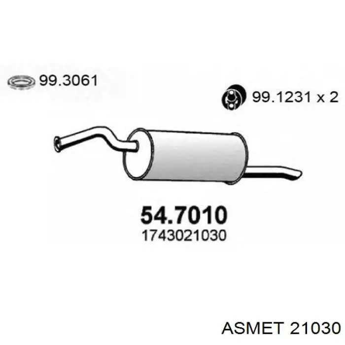 Центральная часть глушителя 4016422 Starline