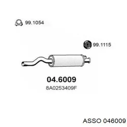 Центральная часть глушителя 046009 Asso