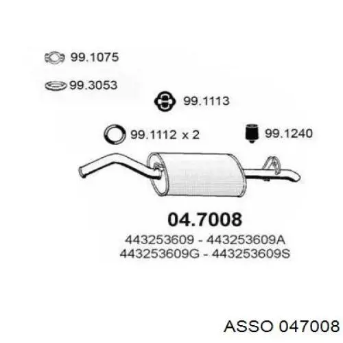 Глушитель, задняя часть 047008 Asso