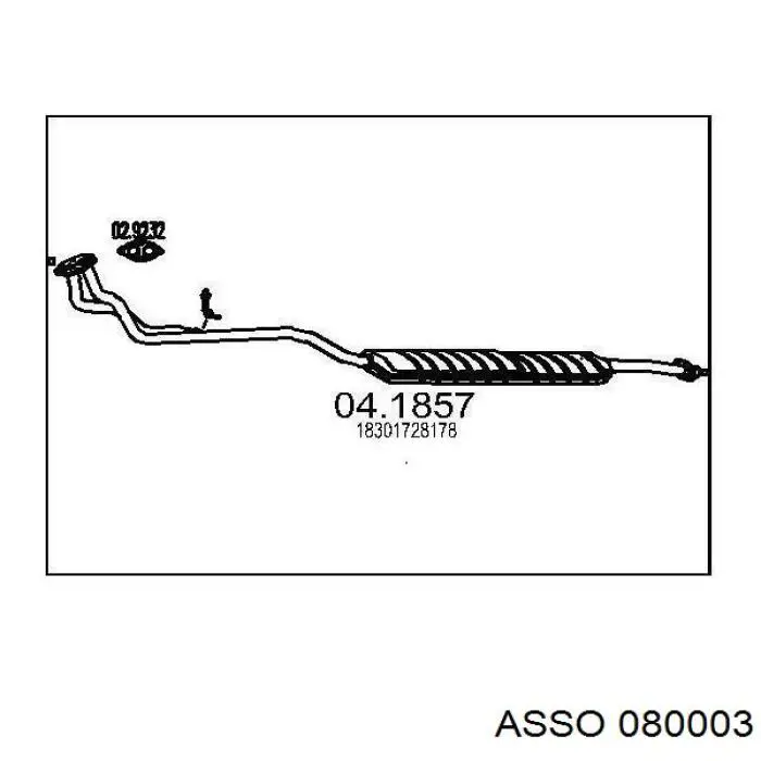 Глушитель, передняя часть 080003 Asso