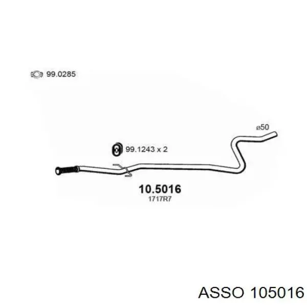 Центральная часть глушителя 105016 Asso