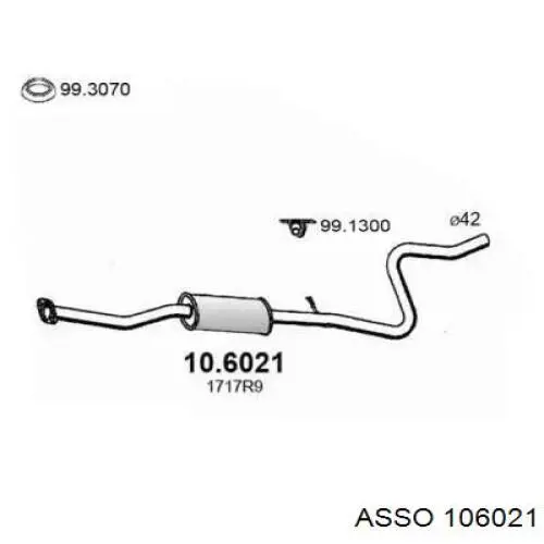 Центральная часть глушителя 106021 Asso