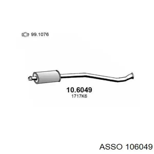 Центральная часть глушителя 106049 Asso