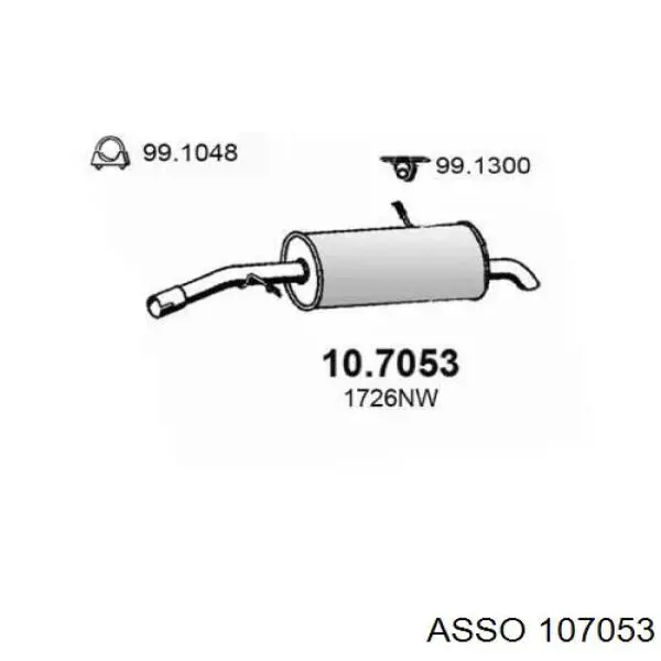 Глушитель задний 107053 Asso