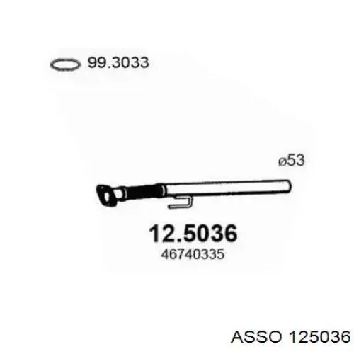 Центральная часть глушителя 125036 Asso