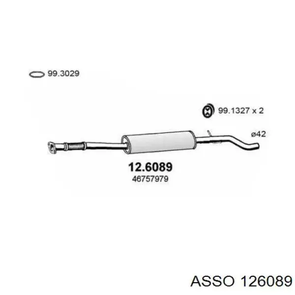 Глушитель, центральная часть 126089 Asso