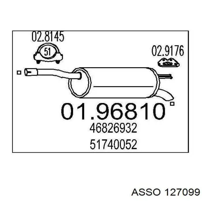 Глушитель задний 127099 Asso