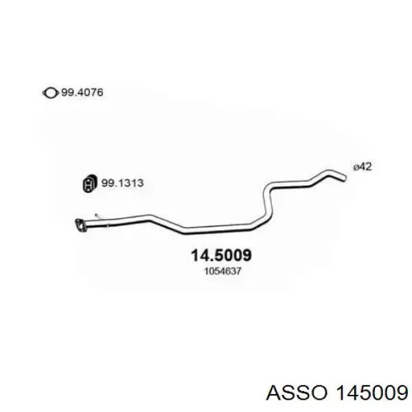 Центральная часть глушителя 145009 Asso