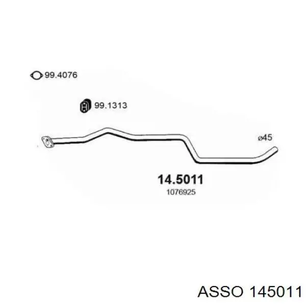 Глушитель, центральная часть 145011 Asso