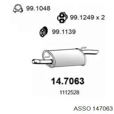 Глушитель задний 147063 Asso