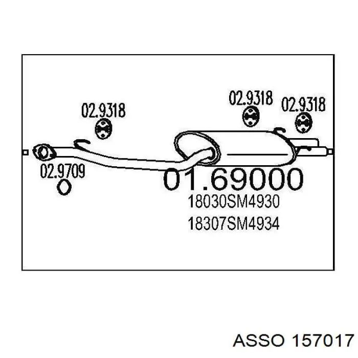 Глушитель задний 157017 Asso