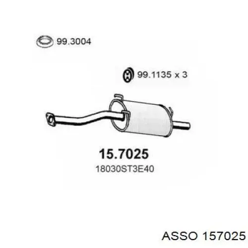 Глушитель, задняя часть 157025 Asso