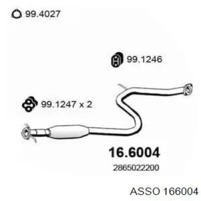 Глушитель, центральная часть 166004 Asso