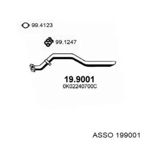 Патрубок глушителя от средней до задней части 199001 Asso