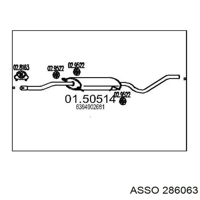 Центральная часть глушителя 286063 Asso