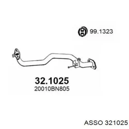 Передняя часть глушителя 321025 Asso
