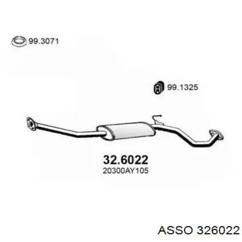 Центральная часть глушителя 326022 Asso