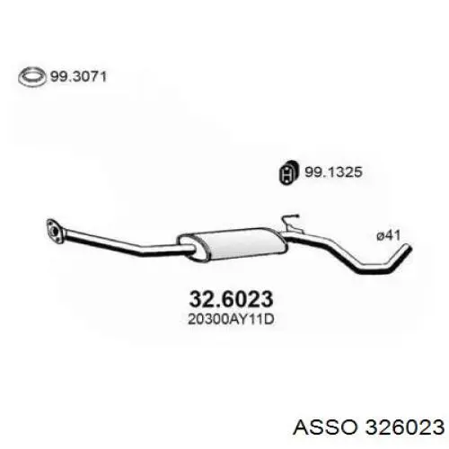 Центральная часть глушителя 326023 Asso