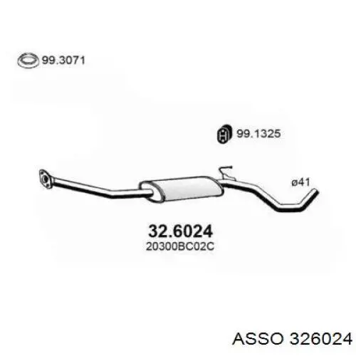 Центральная часть глушителя 326024 Asso