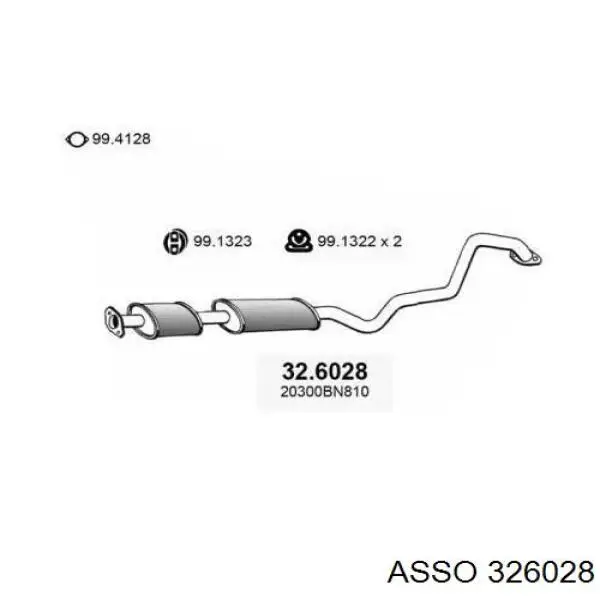 Центральная часть глушителя 326028 Asso