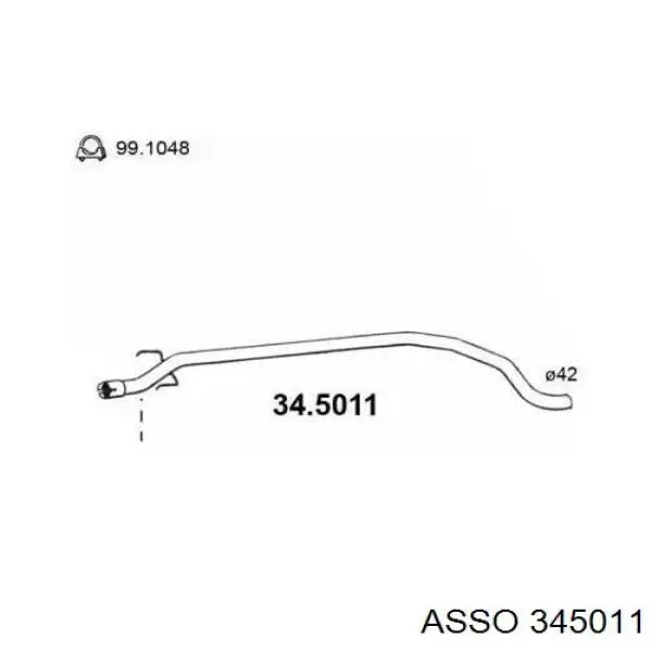Центральная часть глушителя 345011 Asso