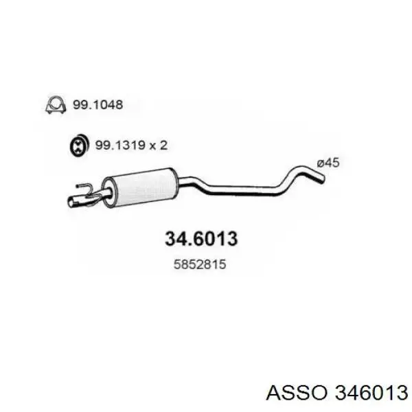 Центральная часть глушителя 346013 Asso