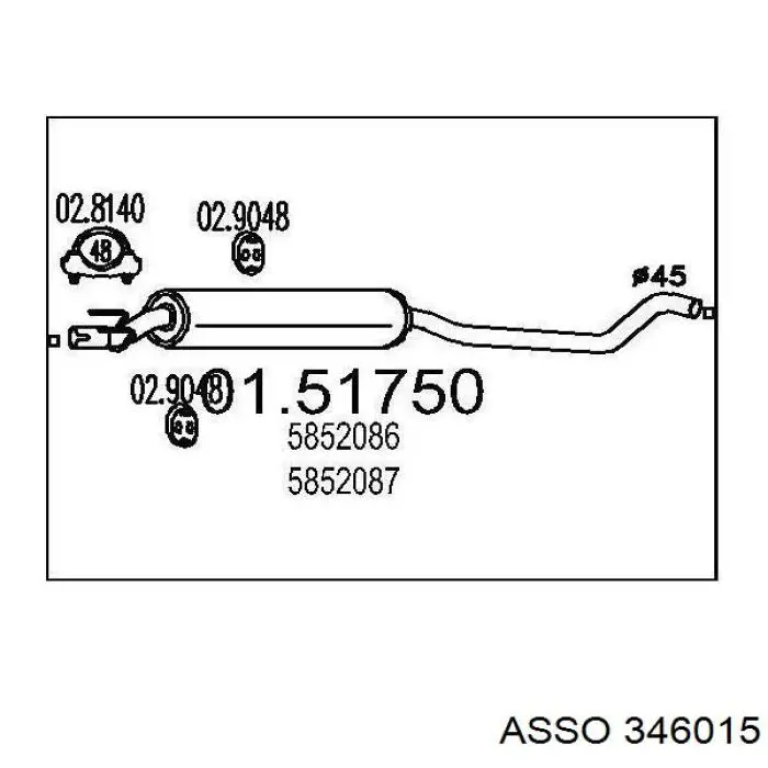 Купить 95521296 Opel Выхлоп центральный