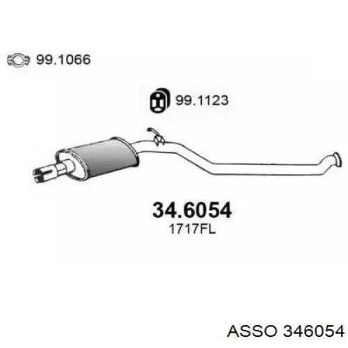 Центральная часть глушителя 346054 Asso