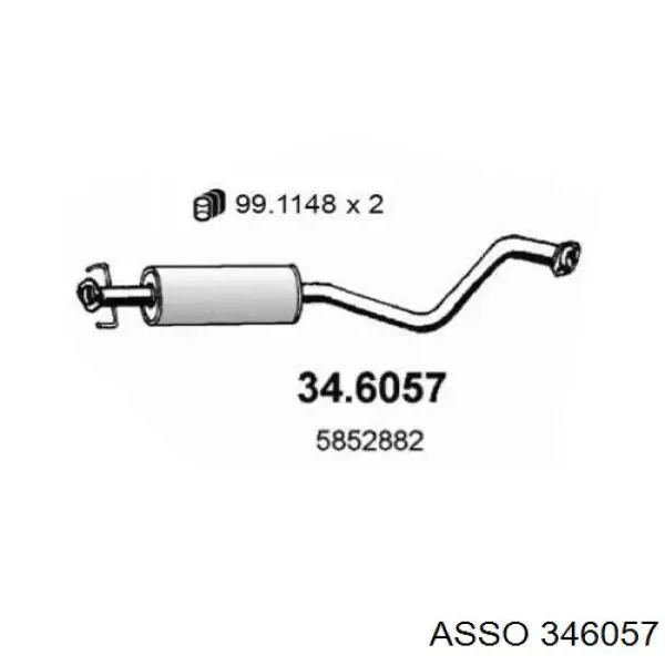 Центральная часть глушителя 346057 Asso