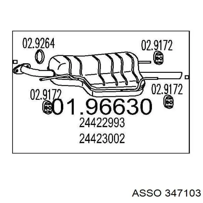 Купить 347103 Asso Глушитель задний