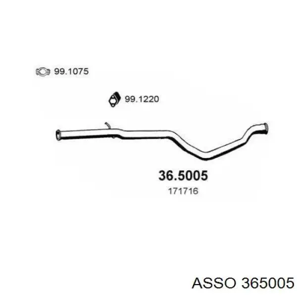 Глушитель, центральная часть 365005 Asso