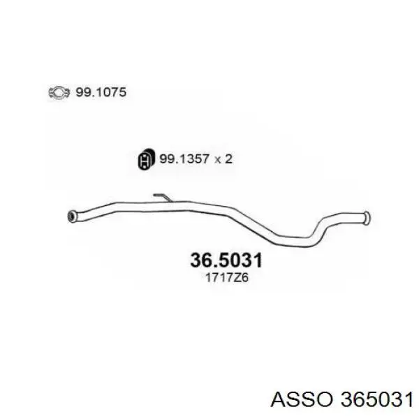 Центральная часть глушителя 365031 Asso