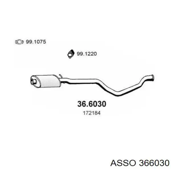Купить 366030 Asso Выхлоп центральный