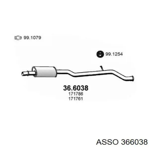 Центральная часть глушителя 366038 Asso